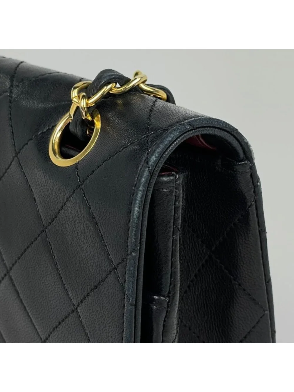 Chanel Quilted Single Flap Chain Shoulder Bag CC Logo Leather Black